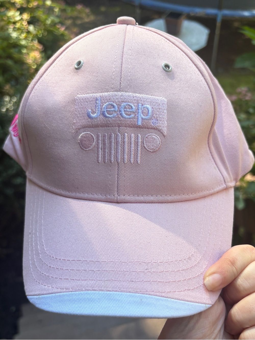 Jeep Light Pink Embroidered Logo Grille Baseball Cap Hat Women 100% Cotton